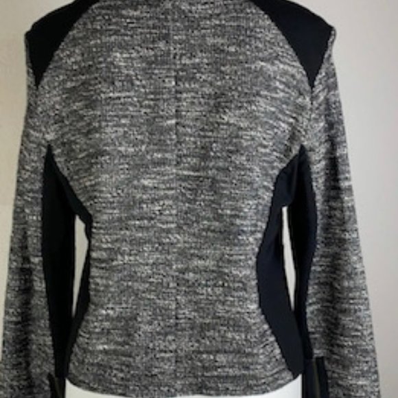 Eileen Fisher NWT Black Collarless Cropped Tweed Jacket Size PL - Picture 5 of 6